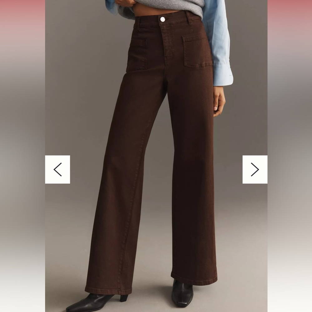 FRAME Le Slim Palazzo in Espresso size 29